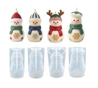 Stampo in Silicone Pupazzo di Neve 4 Pezzi Silicone 3D Riutilizzabile | Divertenti Per Sapone Adatti A Cemento Gesso Argilla Decorazioni Da Tavolo E Lavori In mica