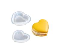 Stampo in silicone riutilizzabile a forma cuore e rotondo, creatore candele per dessert cioccolato, accessorio per cottura in lavastoviglie, stampo in silicone per macarons, torta candela