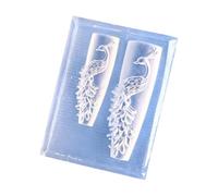 Stampo in silicone riutilizzabile a forma di pavone, per progetti artistici professionali, creazione di gioielli e accessori lavorati a mano