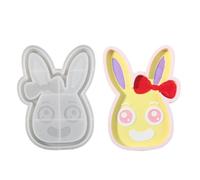 Stampo in silicone robusto a forma di coniglio, per caste in resina, forniture artigianali, stampi per la creazione di gioielli e sottobicchieri, forniture artistiche fatte a mano