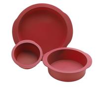 Stampo in Silicone Rotondo - Set di 3 Stampi Antiaderenti per Torte a Strati, Cheesecake, Arcobaleno e Chiffon - Flessibili e Riutilizzabili