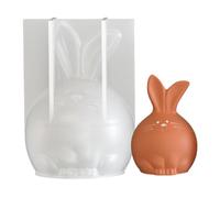 Stampo in silicone - Sapone per candele a forma di coniglietto con sfaccettature geometriche 3D, a forma di coniglio, orecchie lunghe a forma di coniglio, facile da rilasciare, dettagli flessibili