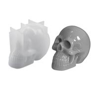 Stampo in silicone - Stampo 3D a forma di testa di scheletro per candele, riutilizzabile, stampo a forma di Halloween per sapone, caramelle, cioccolato, progetti artistici in resina o decorazioni per