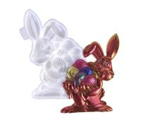 Stampo in silicone - Stampo per coniglio pasquale per resina, cioccolato e sapone | Stampo decorativo per uova di Pasqua per artigianato, e decorazioni per la casa - divertente