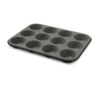 Guardini Happy Hour, Stampo 12 Muffins, Acciaio con Rivestimento Antiaderente, Colore Nero/Grigio