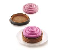 STAMPO KIT MINI TARTE TWIST PER IN SILICONE CON ANELLI IN PLASTICA 6 PZ