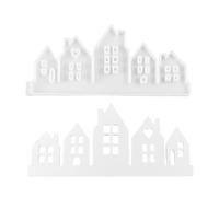 Stampo mini casa collegato - Cinque case stampo in resina fondente silicone, case di resina | Gumpaste Village Candy Chocolate Crafting, 3D Home Decoration Strumento per progetti di zucchero e resine