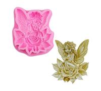 Stampo multiuso in silicone a forma di rosa, farfalla, fate, fondente, per la preparazione di torte in resina e decorazioni per torte, decorazioni e fate, stampo in silicone per fondente