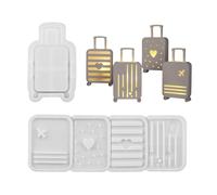 Stampo multiuso in silicone con ombre leggere per cemento resina epossidica artigianato valigia scatola di immagazzinaggio decorazioni per la casa valigia stampo in silicone a forma di valigia