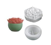 Stampo multiuso in silicone per candele a forma di fiore, per gioielli fatti a mano in resina e piante grasse, contenitore creativo in silicone