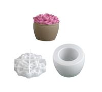 Stampo multiuso in silicone per candele a forma di fiore, per gioielli fatti a mano in resina e piante grasse, contenitore creativo in silicone