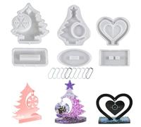 Stampo natalizio - 6 morbidi per feste - riutilizzabili con supporto cornice portafoto fiocco di neve | per interni casa, camera da letto, autunno, giorno del Ringraziamento