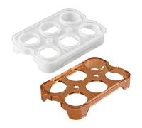 Stampo organizer per uova da cucina, strumento a sei cavità a rilascio facile, supporto in silicone con vassoio liscio e riutilizzabile con consistenza antiaderente, categoria preparazione degli