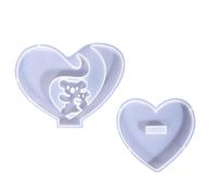 Stampo ornamentale a forma di cuore, stampo in silicone a forma di cuore | Stampaggio per gioielli a forma di cuore in silicone - Stampaggio per sottobicchieri in resina epossidica di design animale