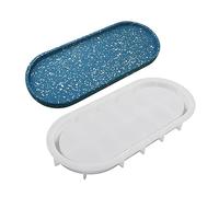 Stampo ovale in silicone posacenere vassoio per gesso in resina epossidica stampi per fusione artigianale decorazione domestica stampo cemento