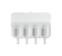 Stampo ovale per macchina del ghiaccio con silicone, White | Cavità ovali arrotondate collegate, a 4 per, rilascio più facile, progetto cera profumata