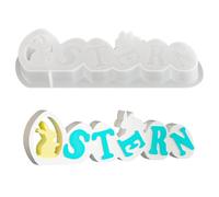 Stampo Pasquale in Silicone | Stampo Con Conigli E Lettere | Per Decorazioni Festive,Per Decorazioni Pasquali, Accenti Casa, Ornamenti in Gesso, Arte Resina, Feste, Fai Da Te e