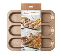 Stampo per 3 baguette in metallo antiaderente linea gold line 38 x 32 x h 3 cm