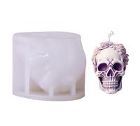 Stampo Per A Forma Di Teschio 3D - Silicone Decorato Con r0se Perr Creazioni Artistiche | In Resina E Cera Pe-r Modellare Argilla | Idea Regalo Artigianale Peer Halloween Decorativo