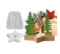 Stampo per albero di Natale, 100 g stella di Babbo Natale, stampo in resina riutilizzabile, stampaggio portacandele, decorazione per la casa, centrotavola per feste, ufficio, scuola, camino, uso