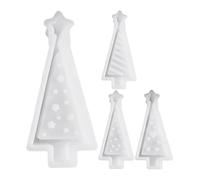 Stampo Per 'albero Di Natale | Stampo In Silicone A Tema Di Cima A Tema Di Natale A 4 Pezzi | Decorazione Di Artigianato Fai -da -te Per Principianti, Adulti, Bambini E Ragazze |