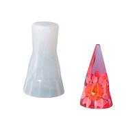 Stampo per anelli in resina a forma di cono con piramide di cristallo, stampo in silicone per colata epossidica per gioielli, decorazioni per la casa, stampi in resina a cono