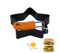 Stampo per anelli per uova, utensili da cucina in acciaio inossidabile, antiaderente, stampo per uova a forma di stella, per cottura al forno, campeggio, casa, ristorante, panino, hamburger, muffin