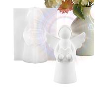 Stampo per angeli - Strumento per fusione in silicone 9,8x8 cm | Christian Ańğel Mółđ con disegno a cuore, artigianato gesso resina, creatore figurine decorative | Decorazioni natalizie fai da