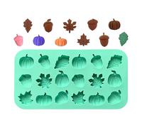 Stampo per autunnali, 18 cavità, fondente, pigne, foglie d'acero, mini silicone, facile da staccare, antiaderente, per il giorno del Ringraziamento, Halloween, autunno, resina