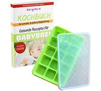 Stampo per bambini con coperchio in silicone per conservare alimenti per bambini, diversi colori a scelta, senza plastificanti e 100% senza BPA (verde grande)