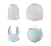Stampo per barattoli con coperchio, vasetti di stampo con coperchi,Stampo per portacandele in silicone di Pasqua Bunny - Stampo fatto a mano per ornamento domestico, decorazione 'ufficio