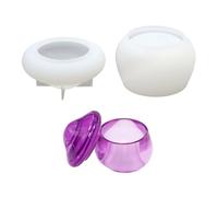 Stampo per barattoli in silicone Stampo per gioielli Contenitore per funghi con coperchio Tazza Decori per colata in resina Vaso di cemento rotondo fatto a mano in silicone