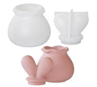 Stampo per barattolo di candela in silicone,Stampi per barattoli in silicone per resina,Stampo per cioccolato con tappo per orecchie di coniglio | Stampi per barattoli di stoccaggio con coperchio per