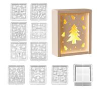 Stampo Per Barattolo In Resina Con Coperchio 10 Pezzi Stampo Natalizio In | Forme Festive da Colata Fai da Te Per Argilla Cemento Lavori Manuali Contenitore Di Caramelle E