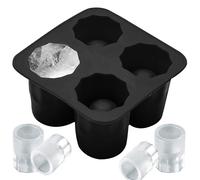 Stampo per bicchierini di ghiaccio, stampo in silicone antiaderente riutilizzabile rotondo a 4 cavità, contiene 1 oz ciascuno per stampi per ghiaccioli, whisky, cocktail nel congelatore e t