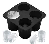 Stampo per bicchierino in silicone, stampo per bicchierino per ghiaccio rotondo a 4 cavità, tazza di cioccolato antiaderente riutilizzabile contiene 1 oncia ciascuno, per cocktail whisky, b