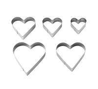 Stampo per biscotti a cuore | 5 pezzi in acciaio inossidabile per dolci - Tagliapasta per Fondant | per Cucina, Casa, Feste di Compleanno, Matrimoni, Attività di Pasticceria, Riunioni di Famiglia,