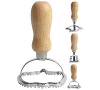 Stampo per biscotti a forma di fantasma, manico in legno, e | 4 pezzi in metallo cibo ravioli cutter per casa cucina aula festa Natale vacanze donne uomini Baker
