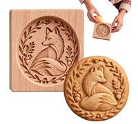 Stampo per biscotti con impronte 3D, in legno, con | Stampo per biscotti a forma di animali, per Halloween, Ringraziamento, Natale, cioccolato, muffin, feste e volpe