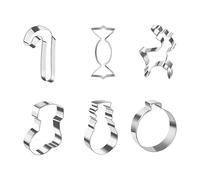 Stampo Per Biscotti Di Natale - 6 Pezzi Acciaio Inossidabile Con Motivi A Pupazzo Di Neve E - Stampini In Metallo Per Biscotti Delle Feste | Per Dolci Con Pasta Di Zucchero Per Festa