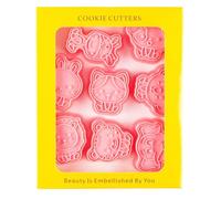 Stampo per biscotti in con animali 3D, simpatica pressa per biscotti per fondente e glassa, 8 forme di animali, coniglio, gatto, cane, orso, leone, elefante e giraffa