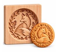 Stampo per biscotti in legno con motivo animale in rilievo, per pasta frolla e shortbread, accessorio per biscotti di Natale, circa 10 × 9 × 2 cm (1PCS-f)