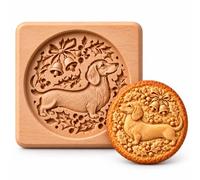 Stampo per biscotti in legno con motivo animale in rilievo, per pasta frolla e shortbread, accessorio per biscotti di Natale, circa 10 × 9 × 2 cm (1PCS-a)