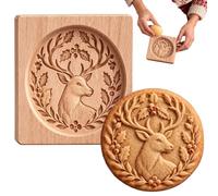 Stampo per biscotti in legno, strumento da pasticceria 3D, in legno | Stampo per biscotti a forma di animali, per Halloween, Ringraziamento, Natale, cioccolato, muffin, feste e cervi