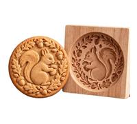Stampo per biscotti in legno, strumento da pasticceria 3D, in legno | Stampo per biscotti a forma di animali, per Halloween, Ringraziamento, Natale, cioccolato, muffin, feste e scoiattoli