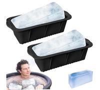 Stampo per blocchi di ghiaccio da 2 pezzi per bagno di ghiaccio Stampo per blocchi extra grandi da 2, 43 libbre Stampi per cubetti in silicone riutilizzabili Stampi per cubetti grandi addensati per re