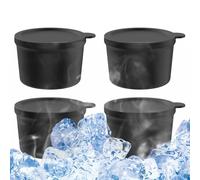 Stampo per blocco di ghiaccio, contenitore per ghiaccio con coperchio, 4 vassoi congelatori con grande capacità, fissaggio coni di neve per casa, ristoranti