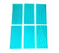 Stampo per bordo torta, 6 stampi per fondente per decorare torte, bordo in silicone, kit di decorazione per cupcake con corteccia di albero in rilievo muro di mattoni ciottoli pietra parete Maya sole