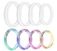 Stampo per Bracciale in Resina Silicone,4 Pezzi Stampo Bracciale per Resina Epossidica,Stampi Silicone per Resina Braccialetti,Rotondo Muffa della Resina Epossidica,Bracialetto Silicone Moules