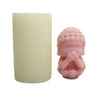 Stampo per candela a forma di Buddha, in silicone riciclabile, in cera di soia, con scritta in lingua inglese "Don't Listen Talk or Look", per familiari, amici, colleghi